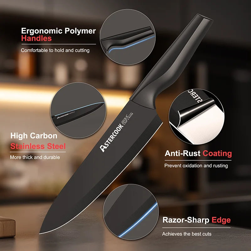 15PC  German Stainless Steel Knife Block Set