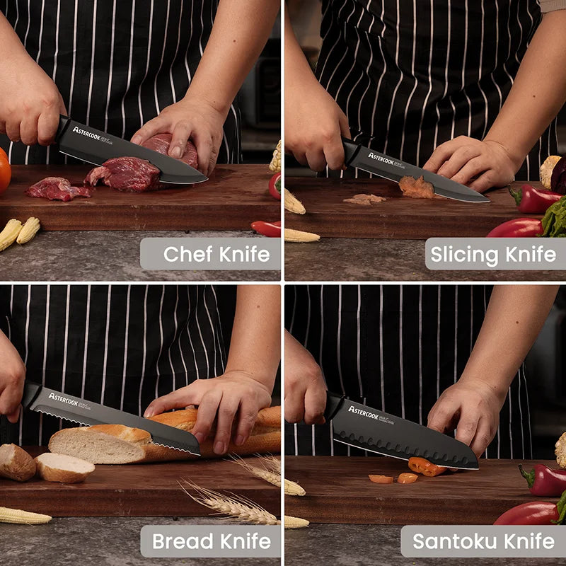 15PC  German Stainless Steel Knife Block Set