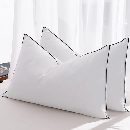 Luxury Goose Feather Down Pillows King Size Set of 2 Luxury Hotel Collection Airyfil Filling Comfort Support Sleeping Pillow