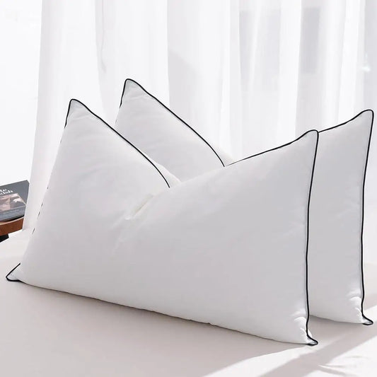 Luxury Goose Feather Down Pillows King Size Set of 2 Luxury Hotel Collection Airyfil Filling Comfort Support Sleeping Pillow