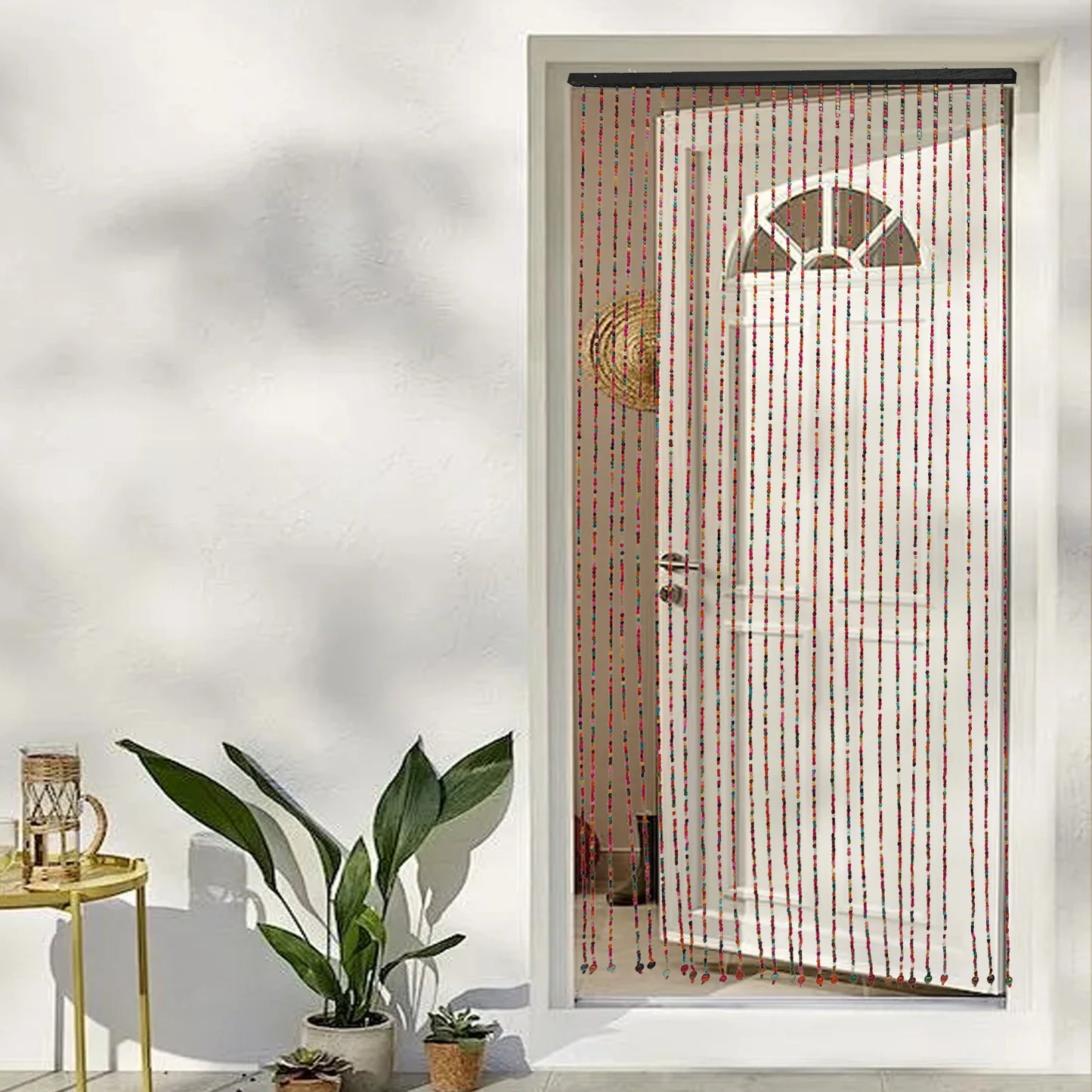 Bamboo Wood Beaded Doorway Curtain