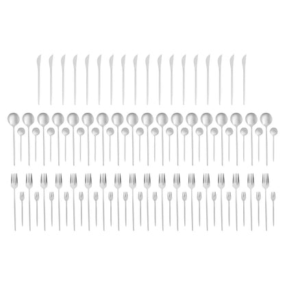 90Pcs Flatware Set Stainless Steel Silverware