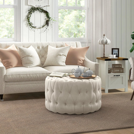 Button Tufted Ottoman