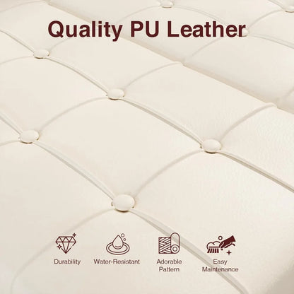 Tufted Square Ottoman Coffee Table with Storage