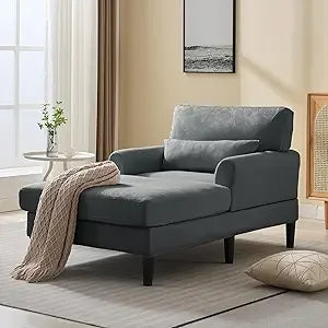 Velvet Chaise Lounge Chair