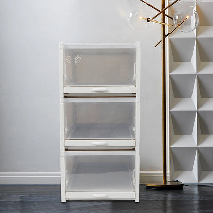 Stackable Shoe Organizer, Push Drawer Storage