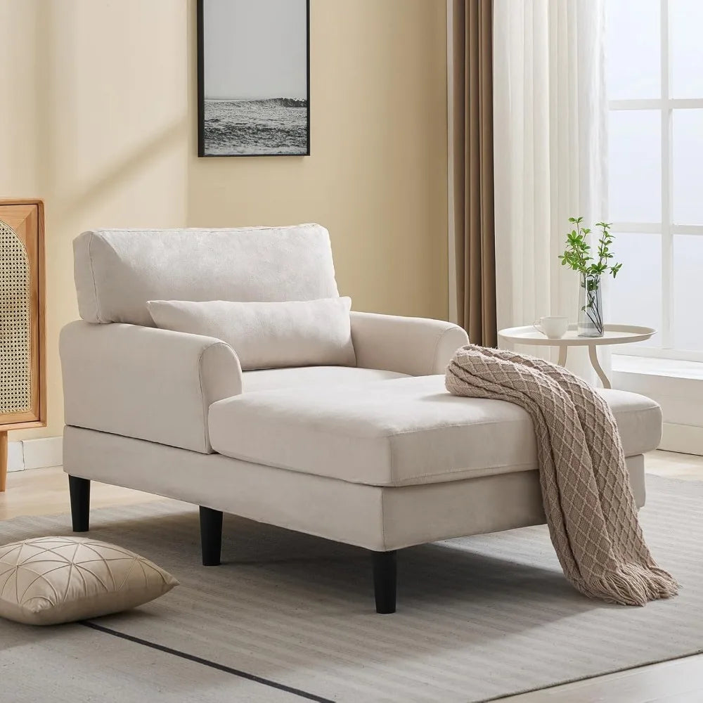 Velvet Chaise Lounge Chair