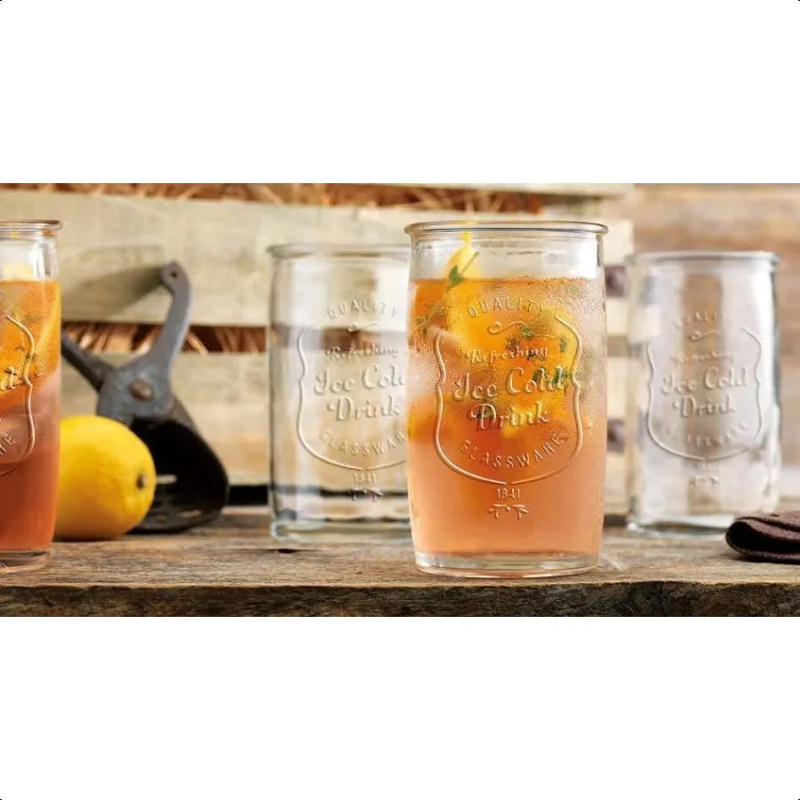 4 Vintage Italian Style 20oz Tumbler Glasses