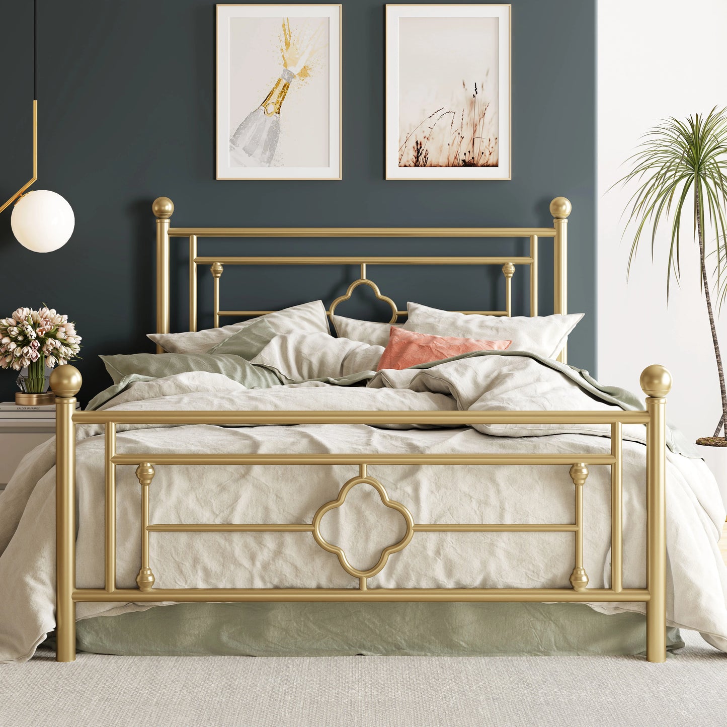 Vintage Metal Platform Bed Frame