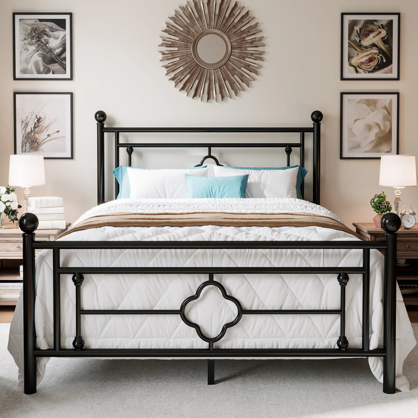Vintage Metal Platform Bed Frame