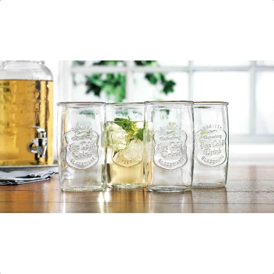 4 Vintage Italian Style 20oz Tumbler Glasses