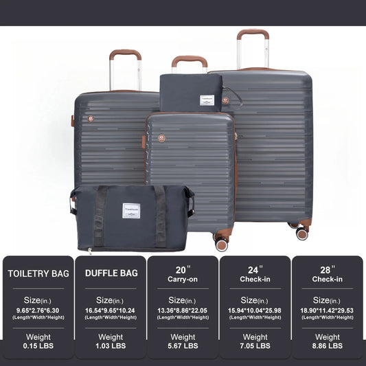 Luggage Set, Double Spinner Wheels, TSA Lock