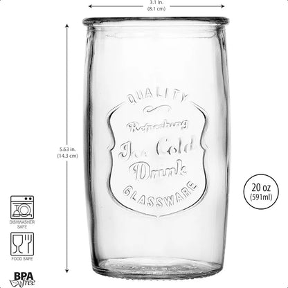 4 Vintage Italian Style 20oz Tumbler Glasses