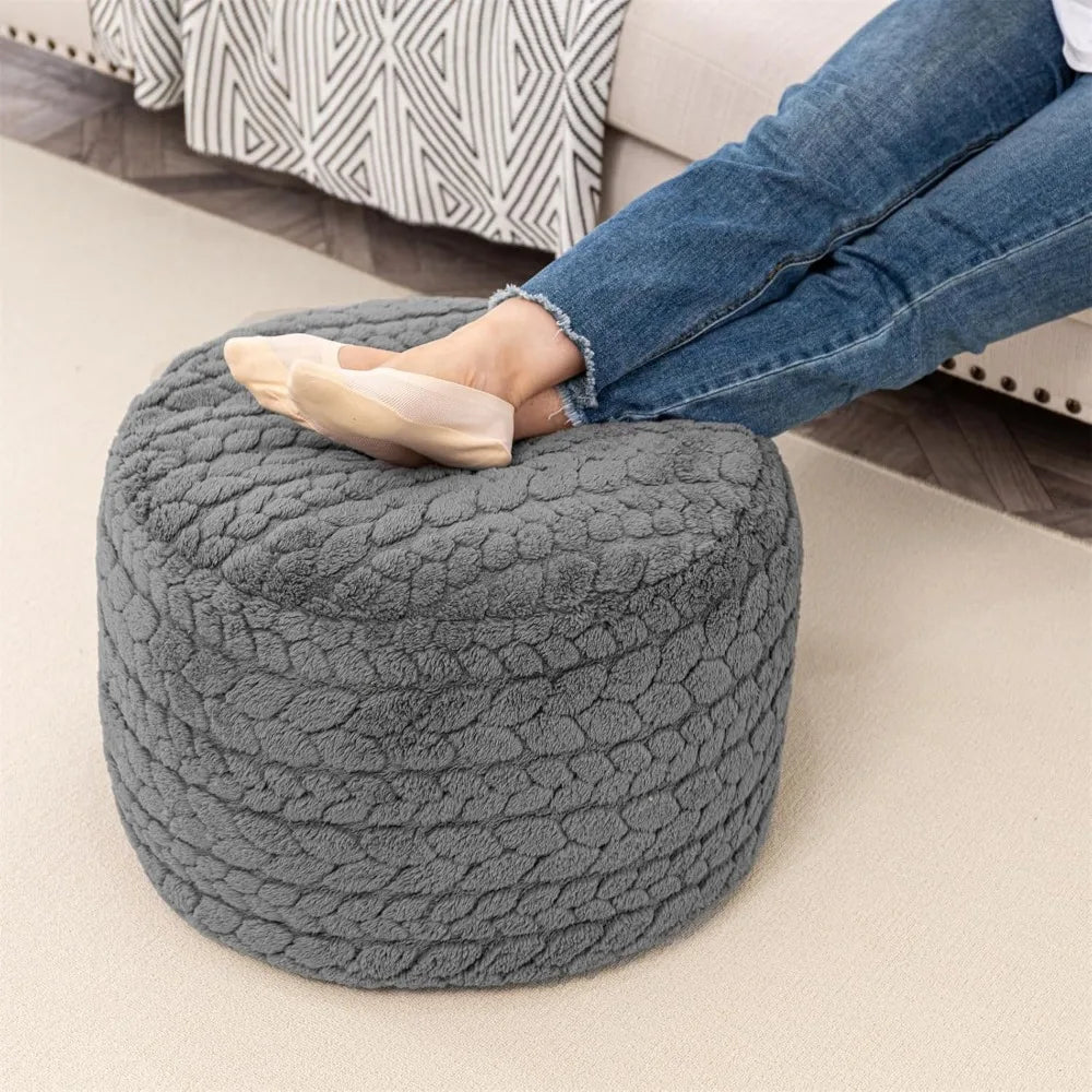 Round Boho Pouf Ottoman
