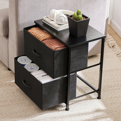 Nightstand with 2 fabric drawers