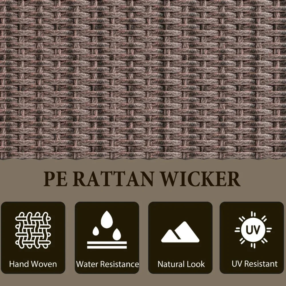 Swivel Chair Wicker Ratan Patio Furniture Set