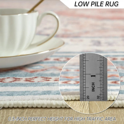 Soft Accent Vintage Print Area Rug, Washable