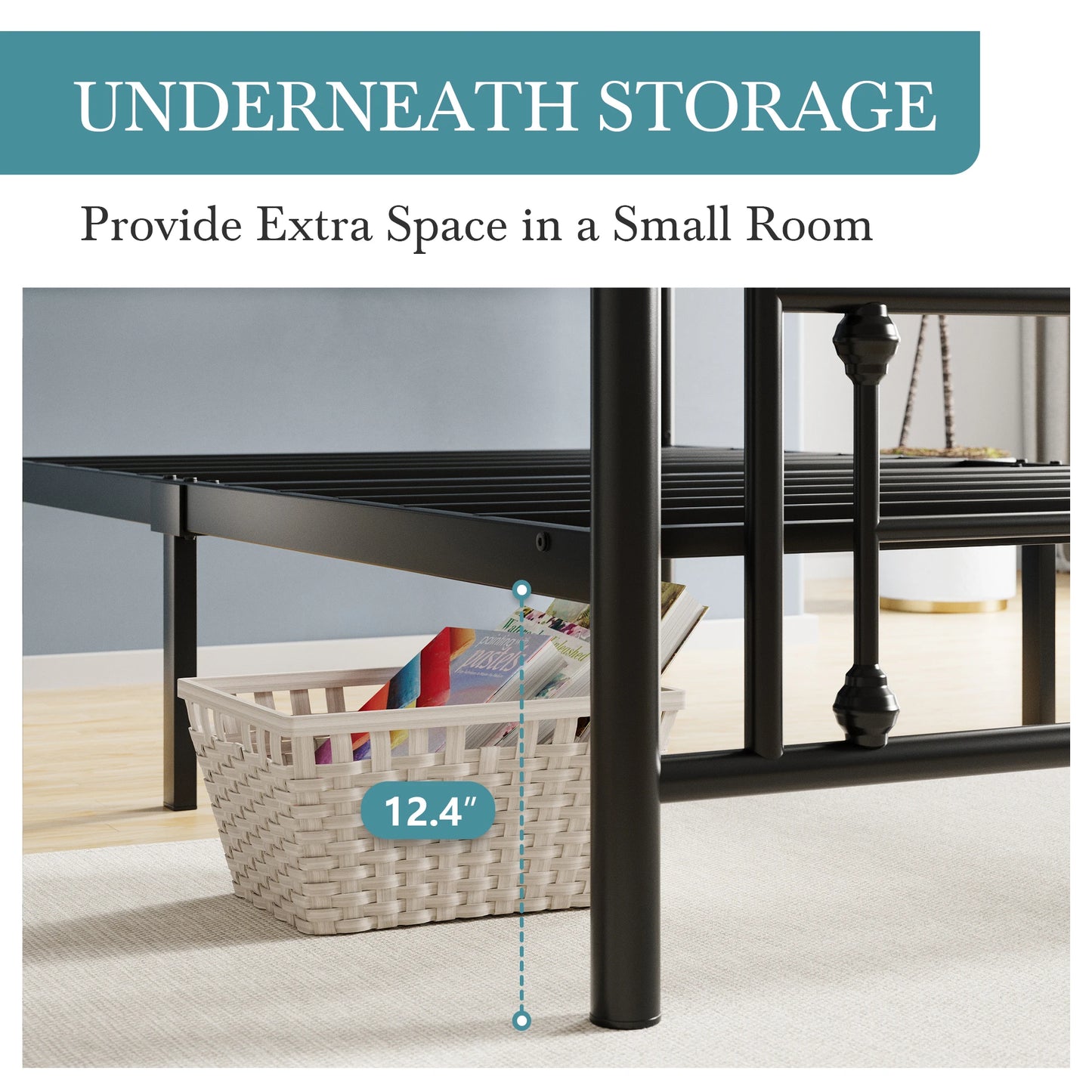 Vintage Metal Platform Bed Frame