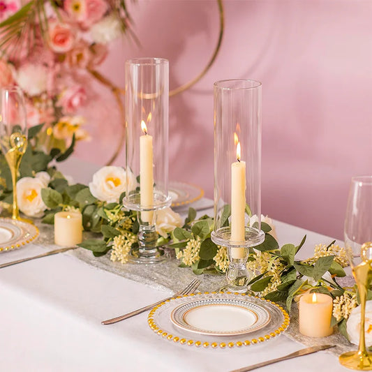 Clear Glass Hurricane Candle Holders