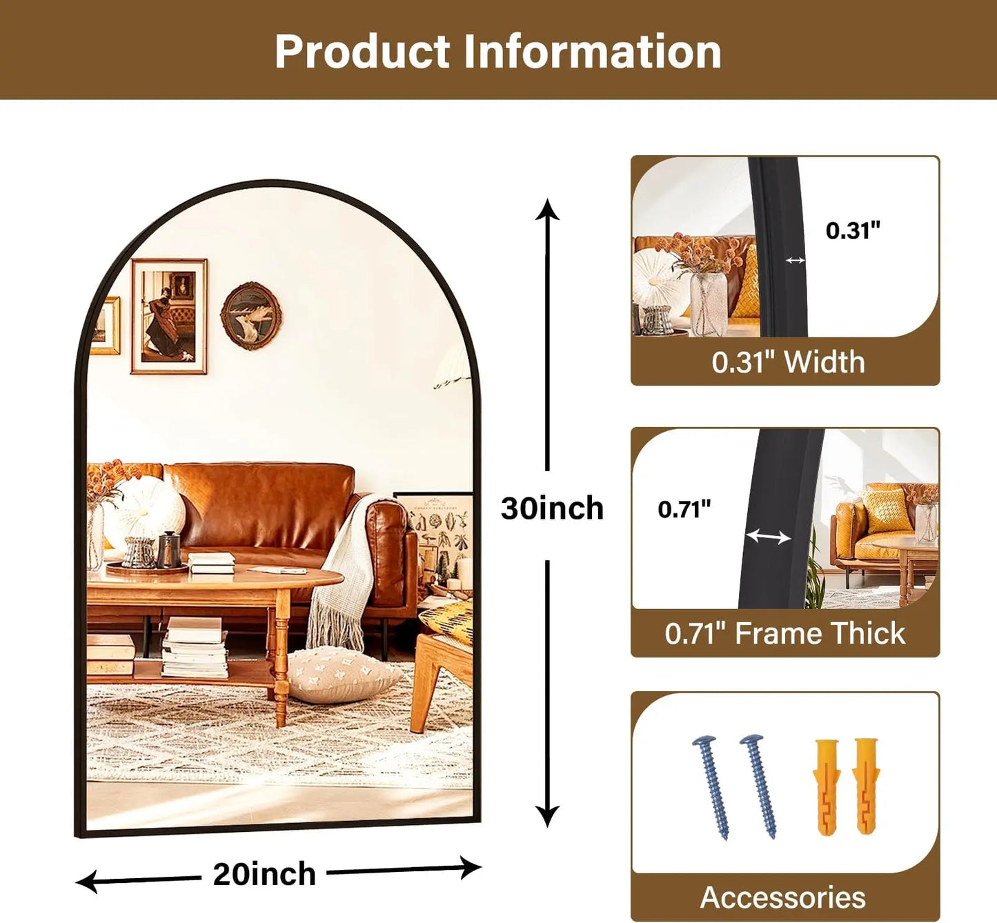 Arched Bathroom Wall Mirror