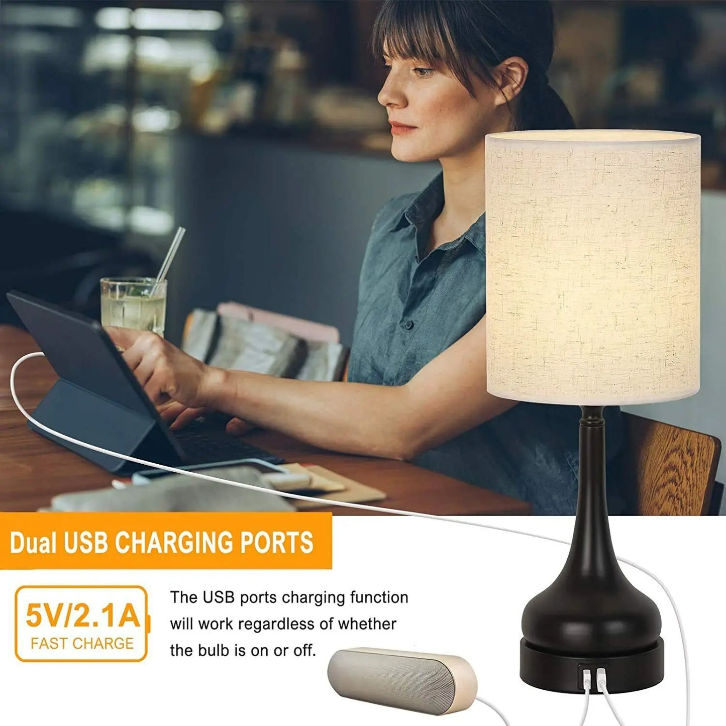 Touch Control Table Lamps/USB Charging Ports