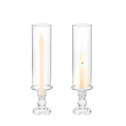 Clear Glass Hurricane Candle Holders
