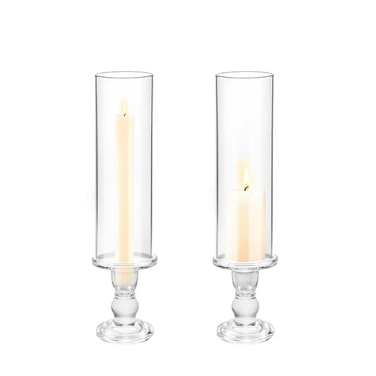 Clear Glass Hurricane Candle Holders