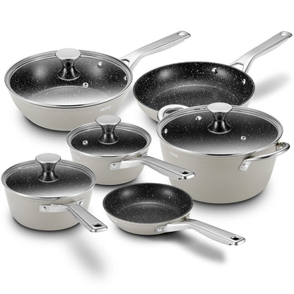 Induction Cookware Set, Nonstick, 10-Piece