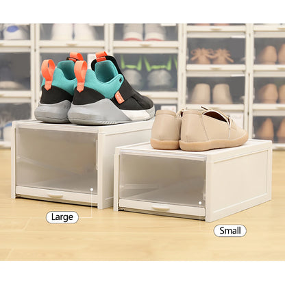 Stackable Shoe Organizer, Push Drawer Storage