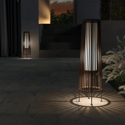 2-Piece Wicker Solar Patio Lamp