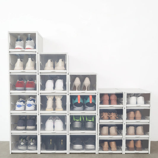 Stackable Shoe Organizer, Push Drawer Storage