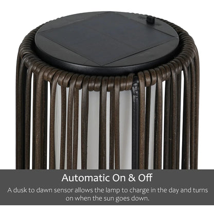 2-Piece Wicker Solar Patio Lamp