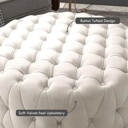 Button Tufted Ottoman