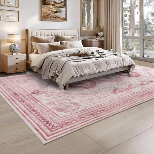 Soft Accent Vintage Print Area Rug, Washable