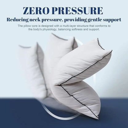 Luxury Goose Feather Down Pillows King Size Set of 2 Luxury Hotel Collection Airyfil Filling Comfort Support Sleeping Pillow