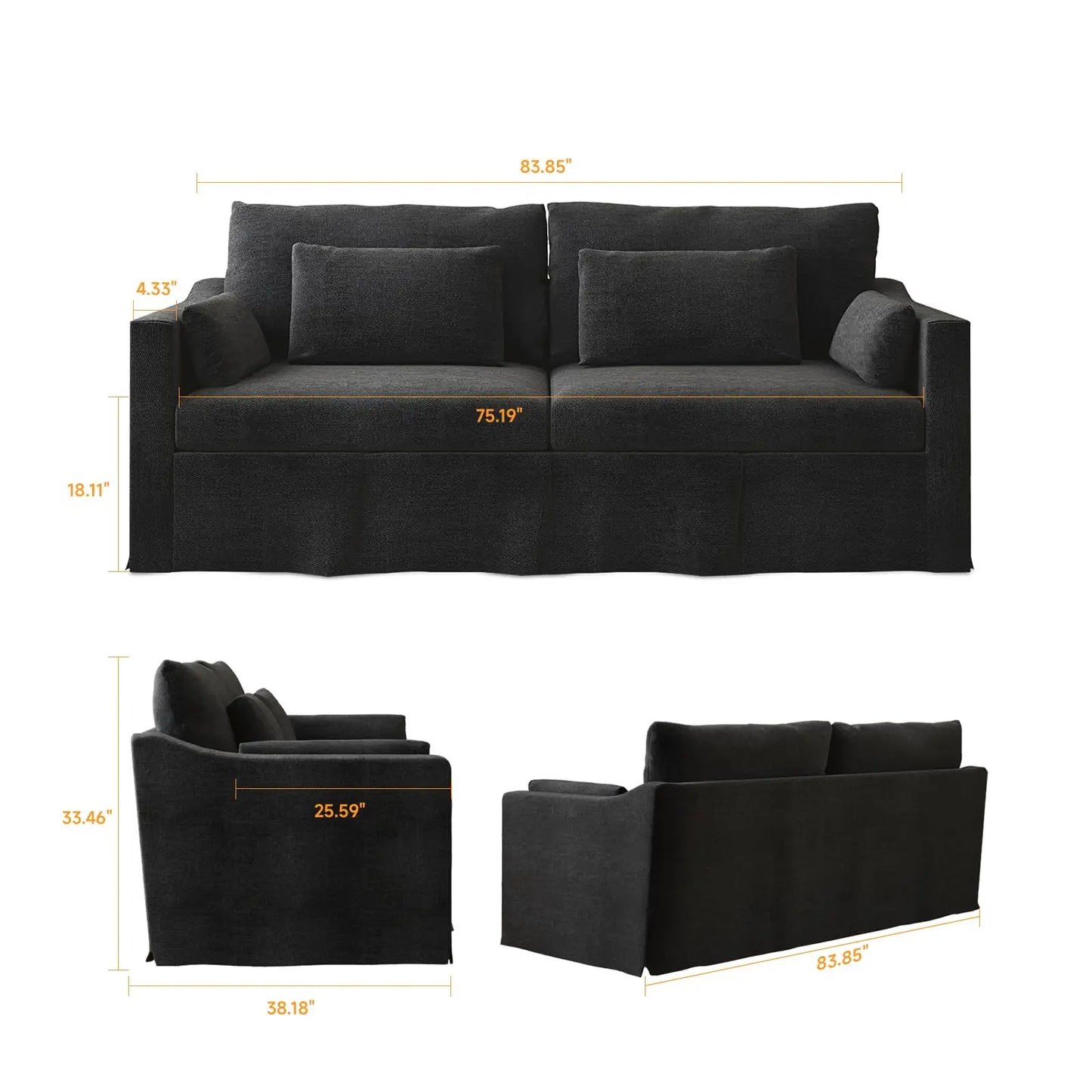 Luxury Living Room Sofa with Washable Slipcover