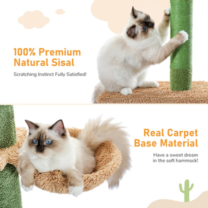 5-Tier Floor to Ceiling Cat Tower, Cactus