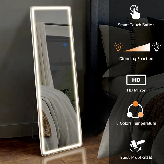 Led 64"x21" Full Length Mirror Standing/Hanging