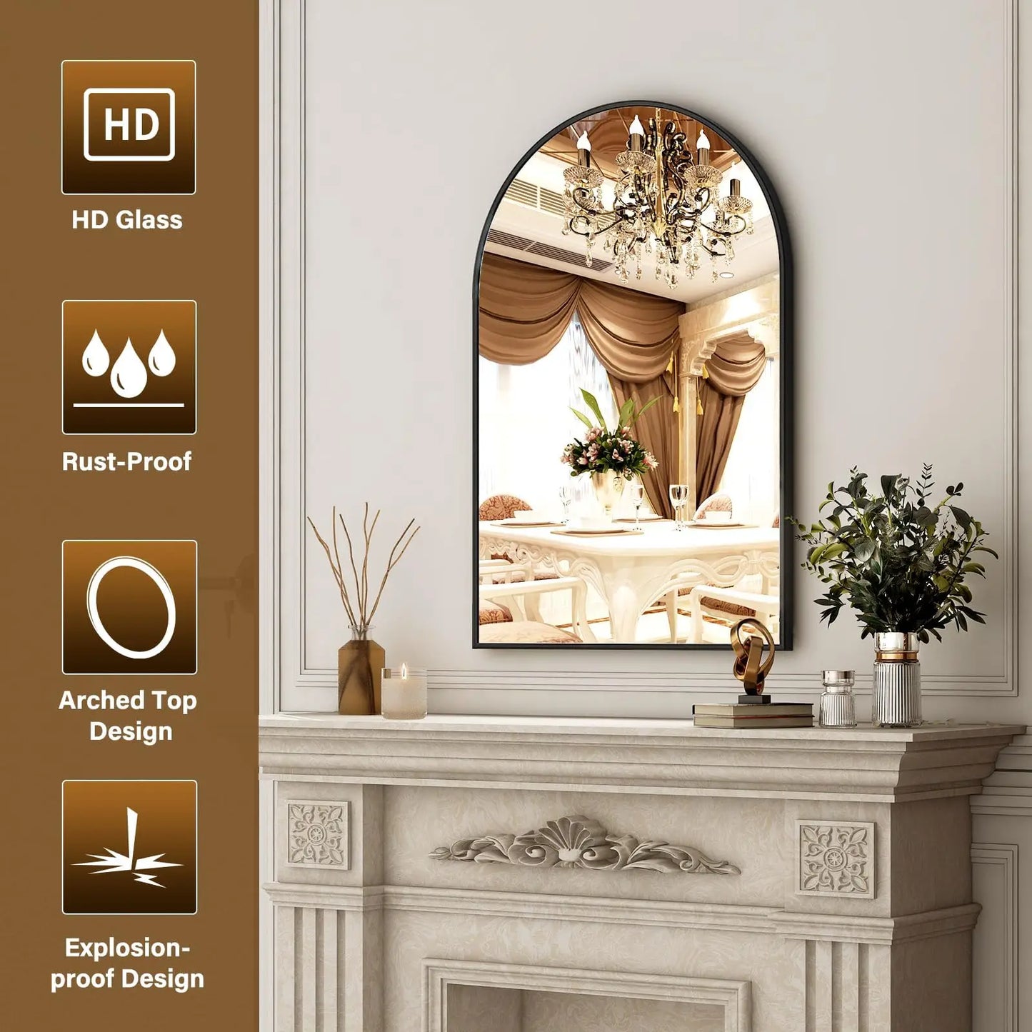 Arched Bathroom Wall Mirror