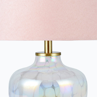Blush Pink Hand-Blown Glass Table Lamp