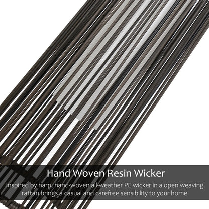 2-Piece Wicker Solar Patio Lamp