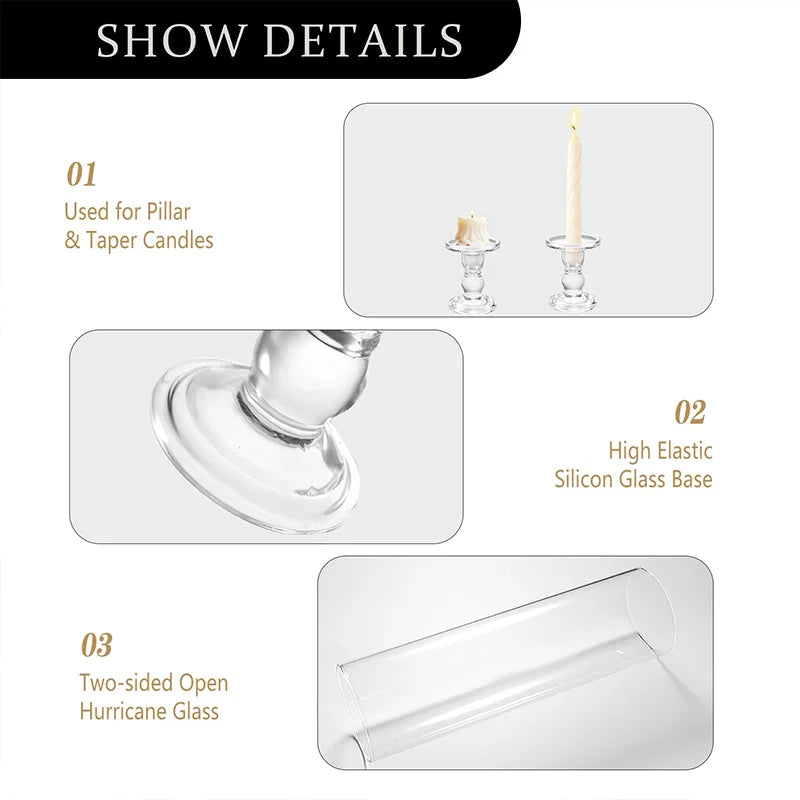 Clear Glass Hurricane Candle Holders