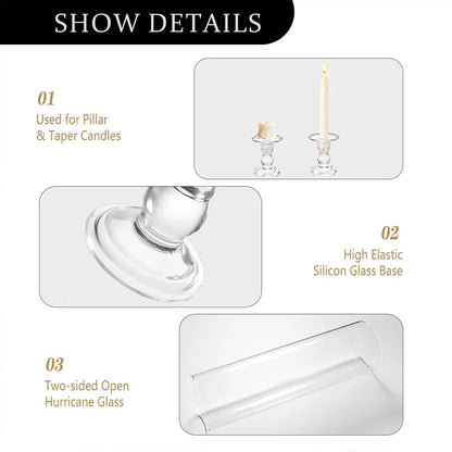 Clear Glass Hurricane Candle Holders