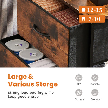 Nightstand with 2 fabric drawers