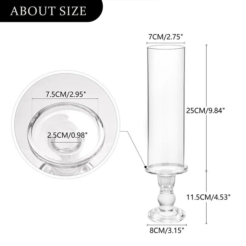 Clear Glass Hurricane Candle Holders
