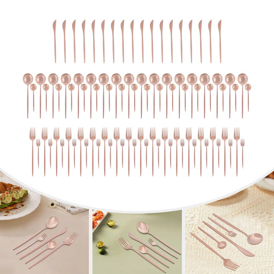 90Pcs Flatware Set Stainless Steel Silverware