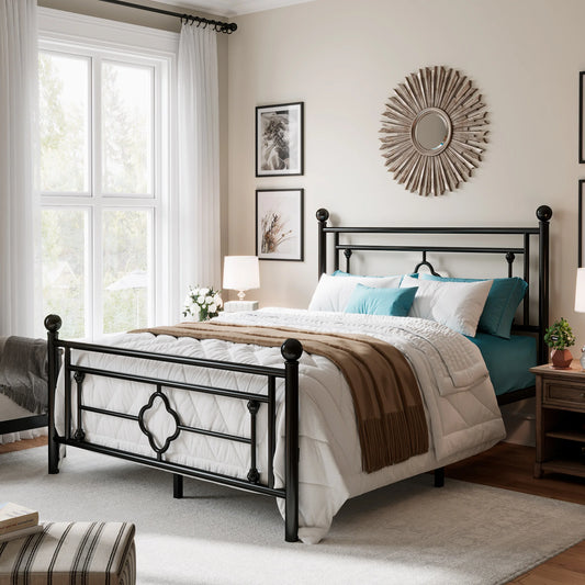 Vintage Metal Platform Bed Frame