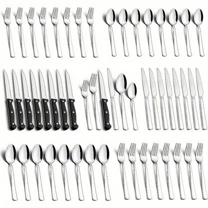 Stainless Steel Flatware, Dishwasher Safe, Serves 8